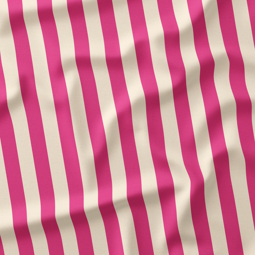 Stripe Dark Pink and Cream fabric
