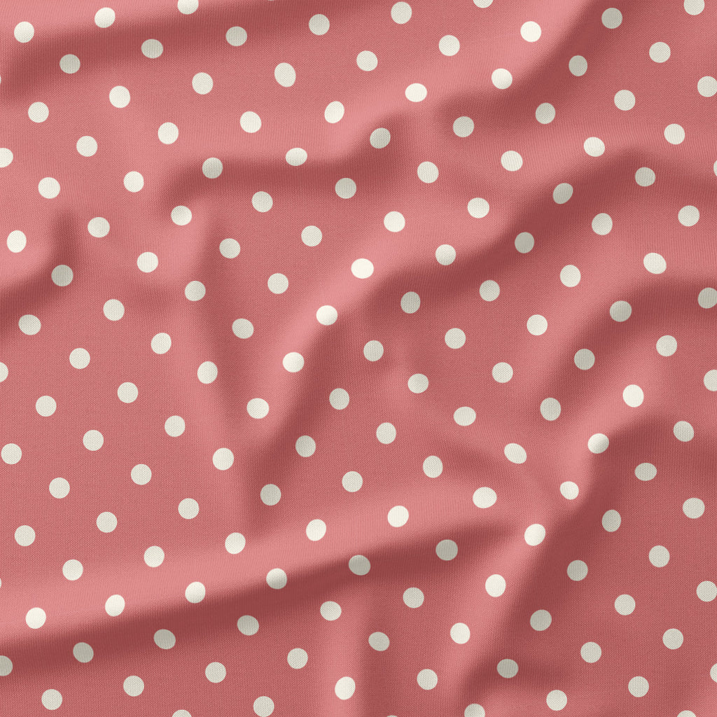 Polka Dot Cream and Salmon fabric