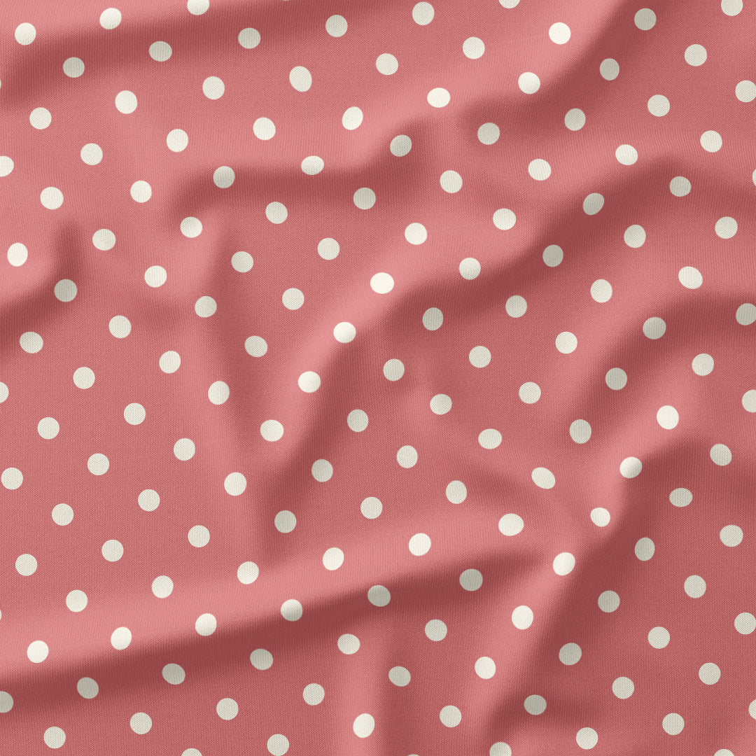 Polka Dot Cream and Salmon fabric