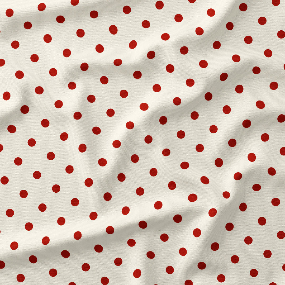 Polka Dot Rust and Cream fabric