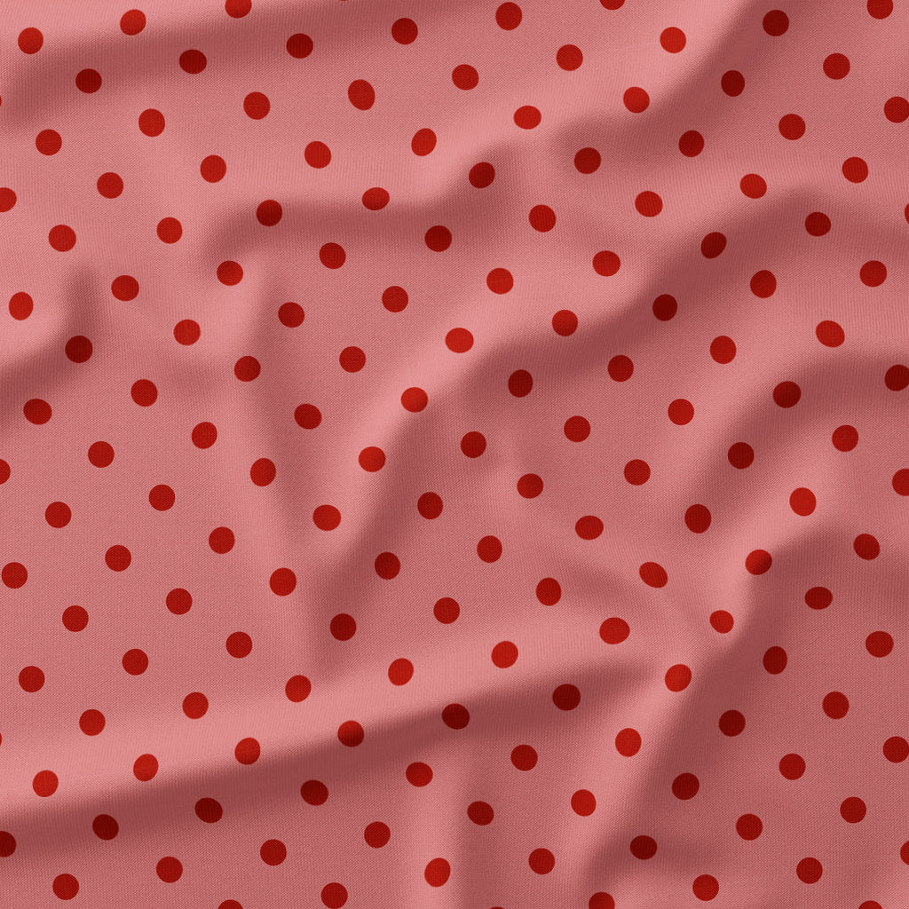 Polka Dot Rust and Salmon fabric