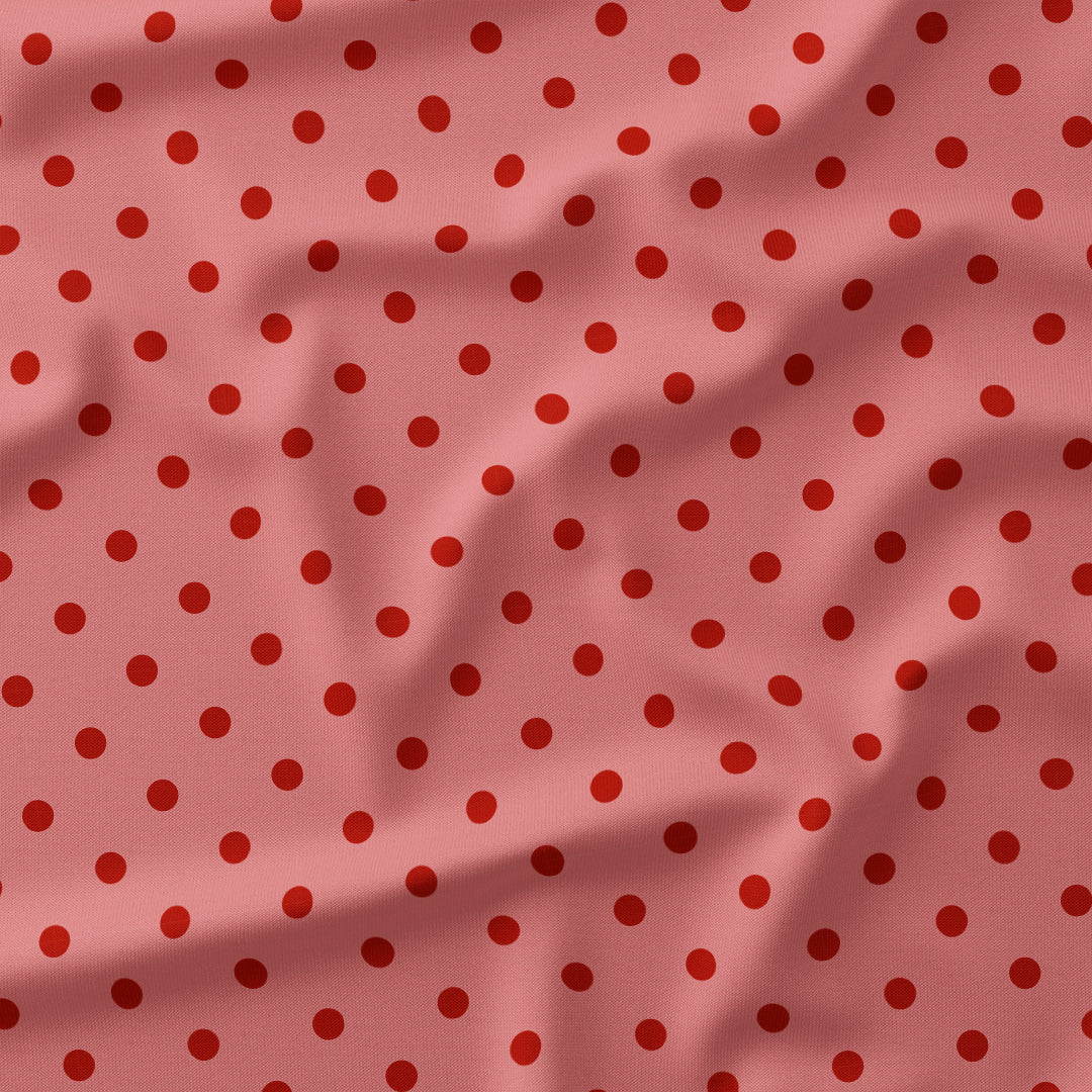 Polka Dot Rust and Salmon fabric