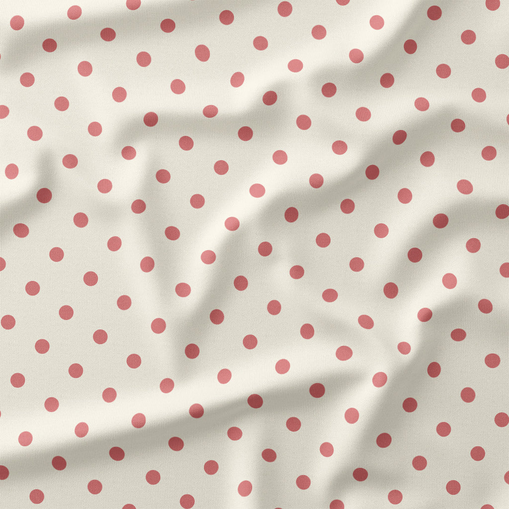 Polka Dot Salmon and Cream fabric