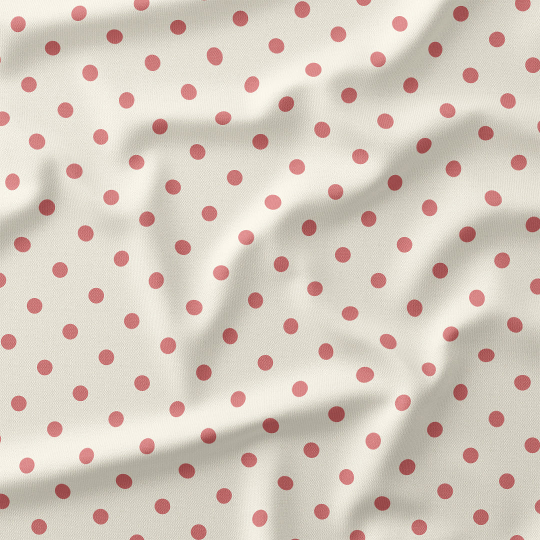 Polka Dot Salmon and Cream fabric