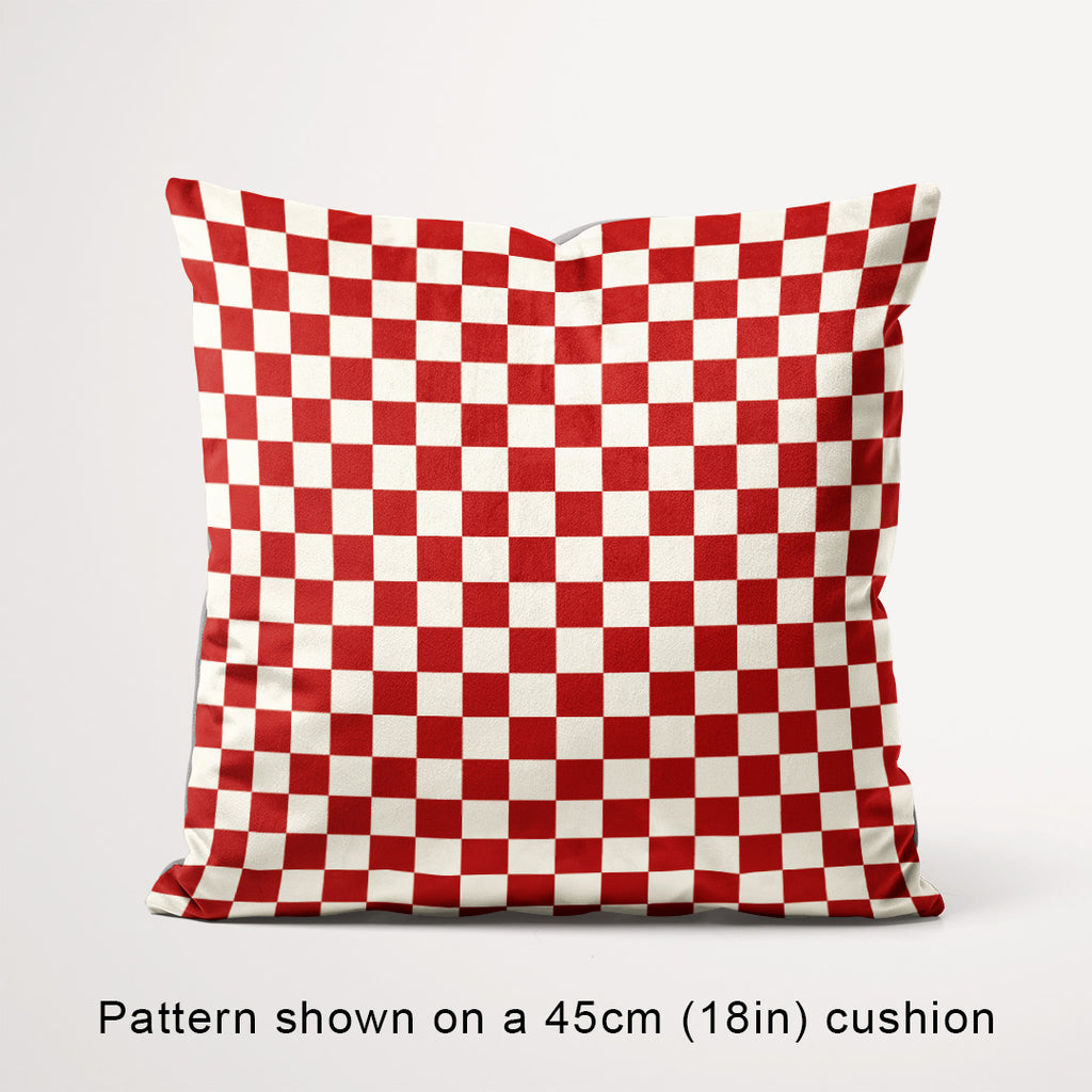 Check Rust and Cream fabric, 45cm view