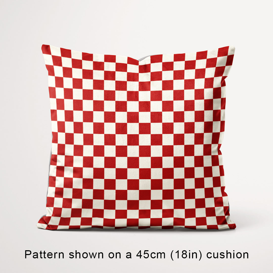 Check Rust and Cream fabric, 45cm view