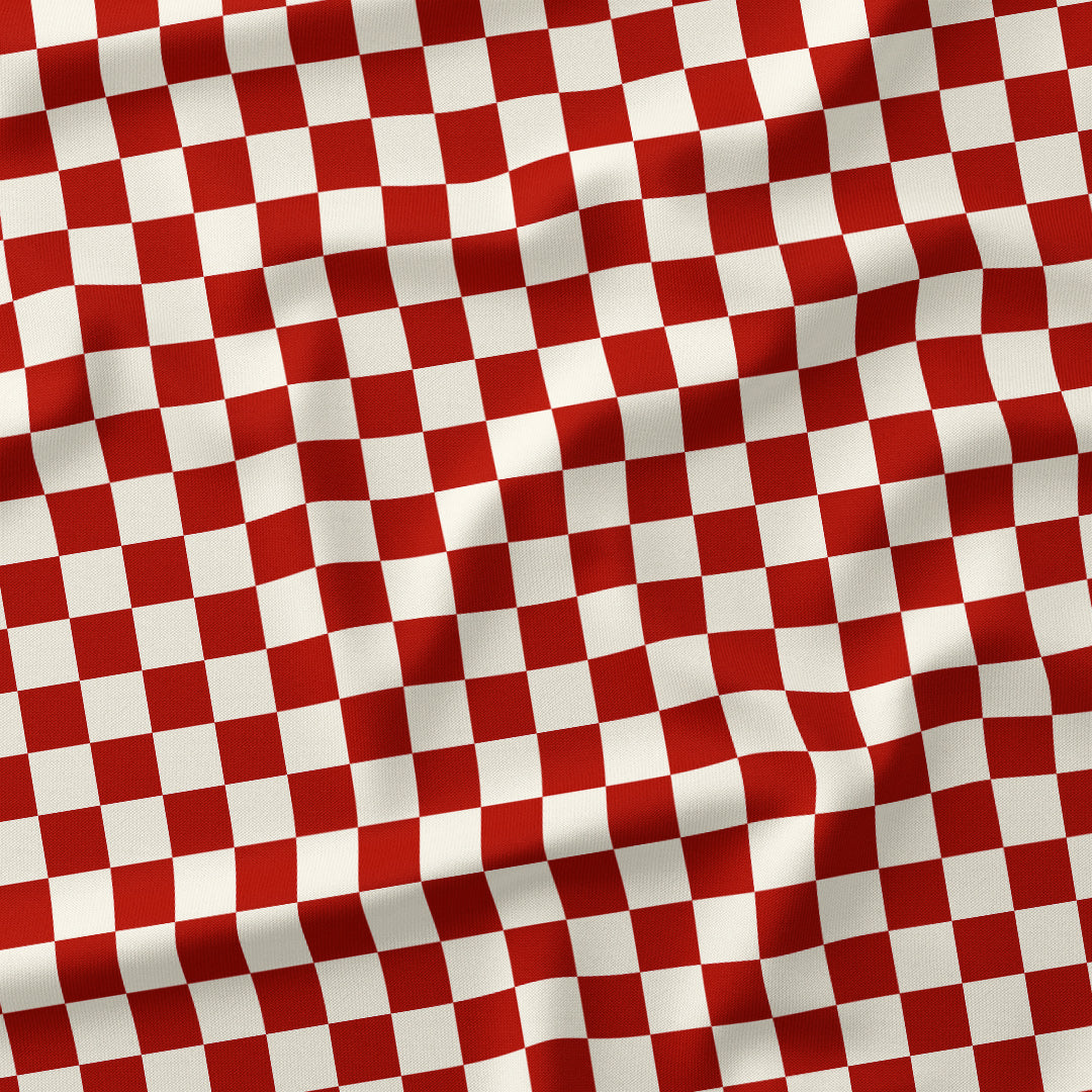Check Rust and Cream fabric