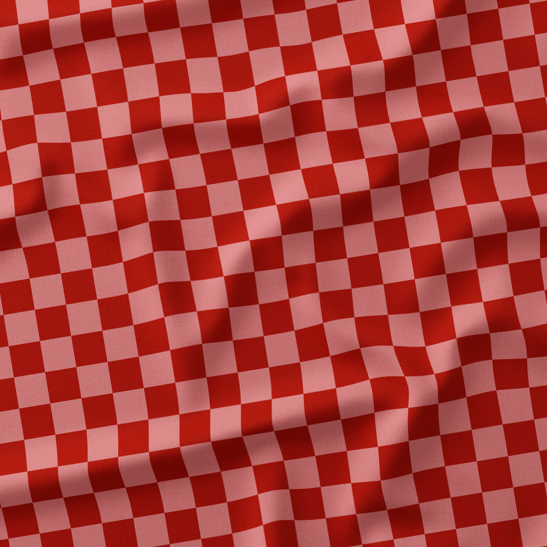 Check Salmon and Rust fabric