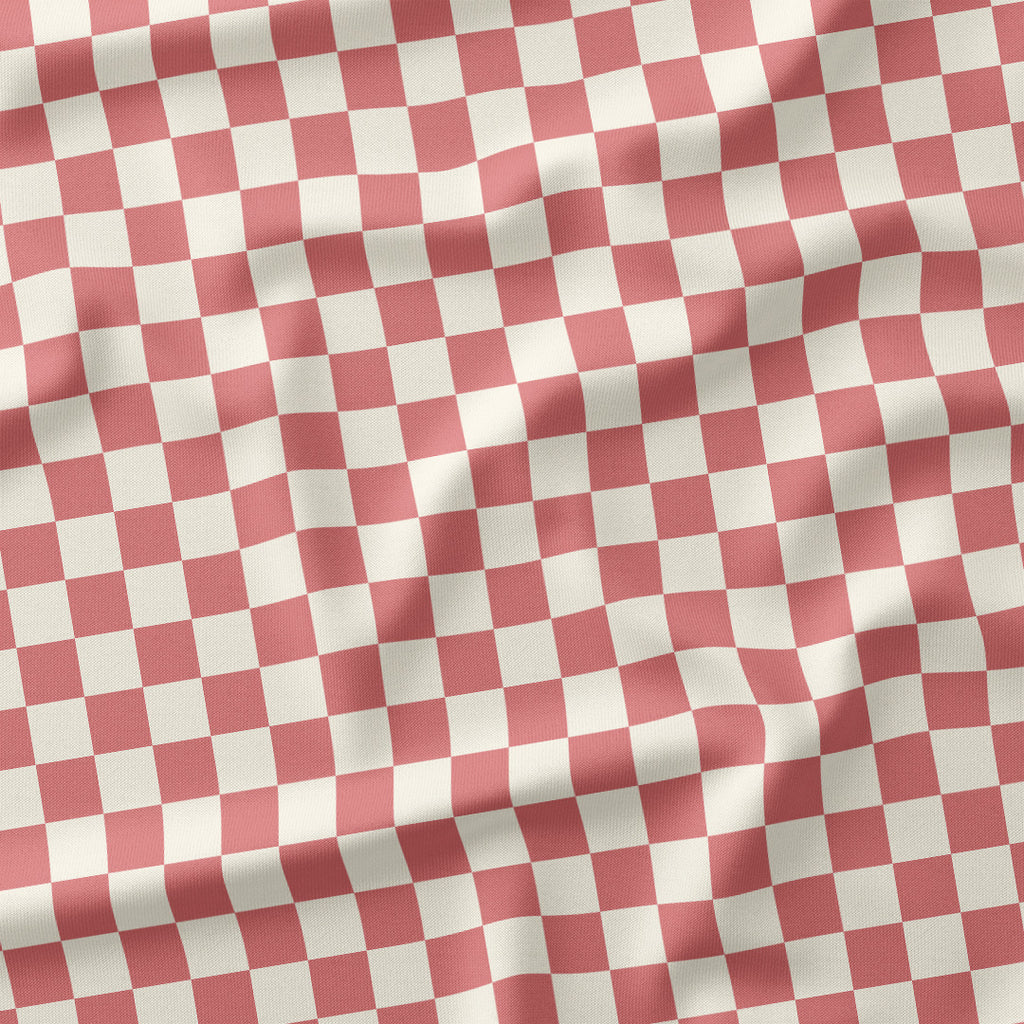 Check Salmon and Cream fabric