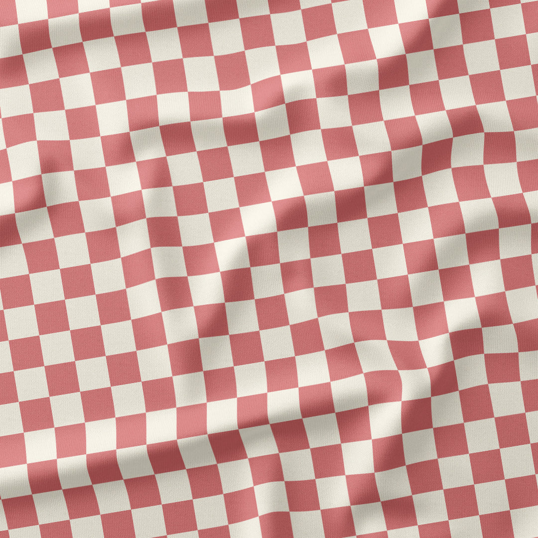 Check Salmon and Cream fabric