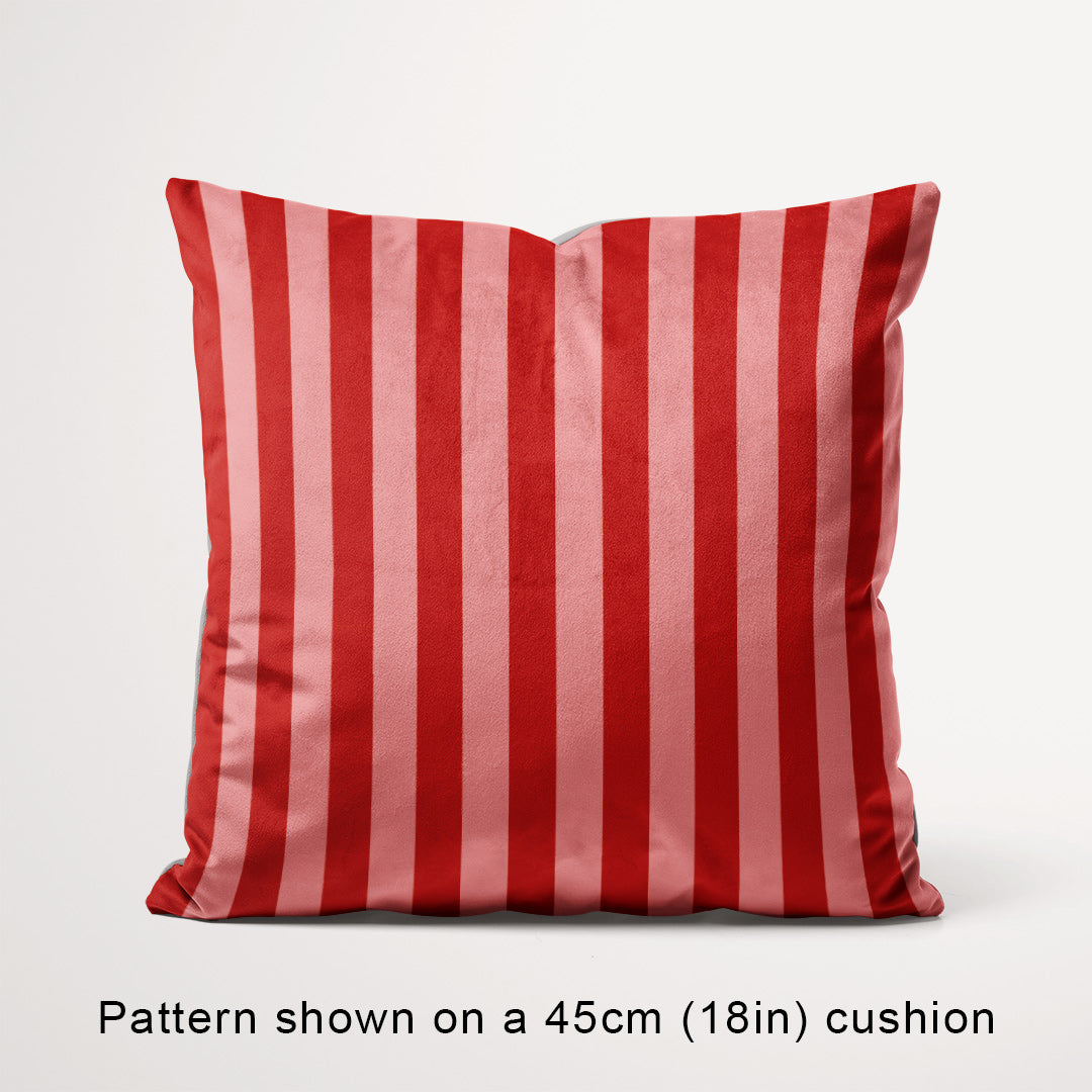 Stripe Salmon and Rust fabric, 45cm view