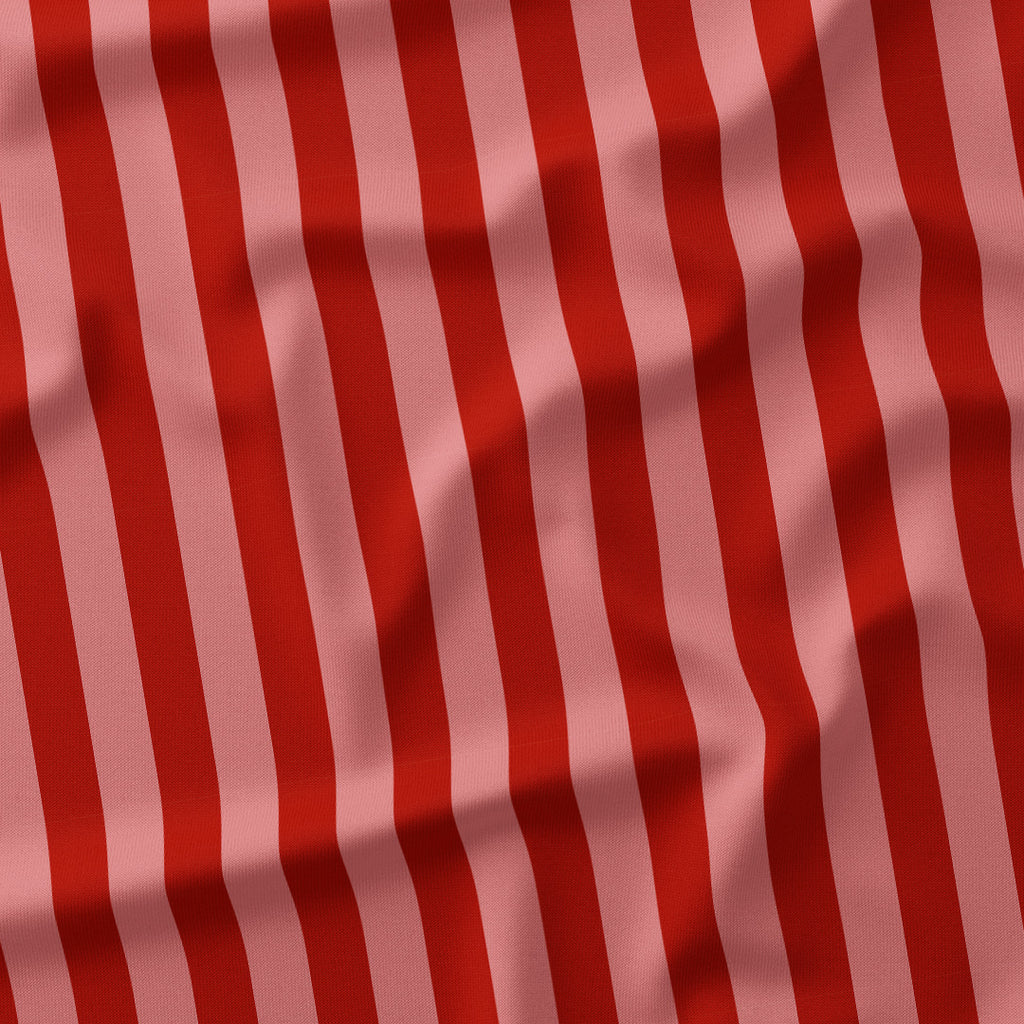 Stripe Salmon and Rust fabric