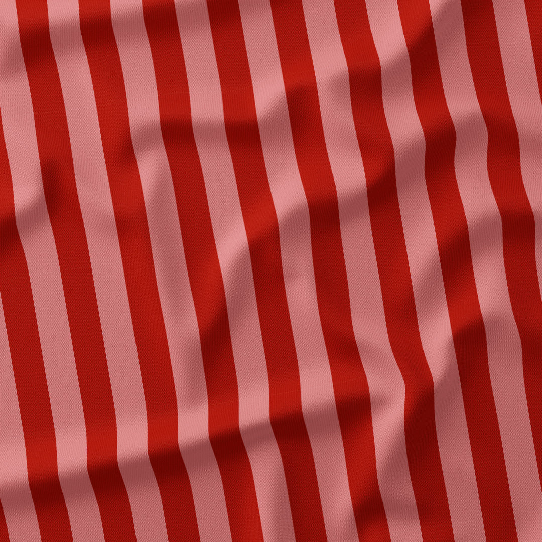 Stripe Salmon and Rust fabric