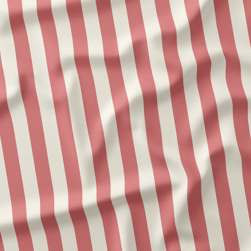 Stripe Salmon and Cream fabric