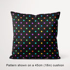Polka Dot Muted Rainbow and Black fabric, 45cm view