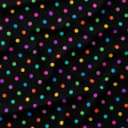 Polka Dot Muted Rainbow and Black fabric