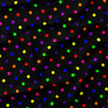 Polka Dot Rainbow and Black fabric