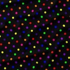 Polka Dot Rainbow and Black fabric