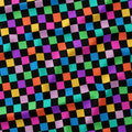 Check Muted Rainbow and Black fabric