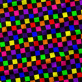 Check Rainbow and Black fabric
