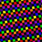 Check Rainbow and Black fabric