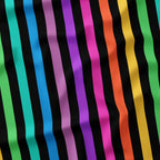 Stripe Muted Rainbow and Black fabric