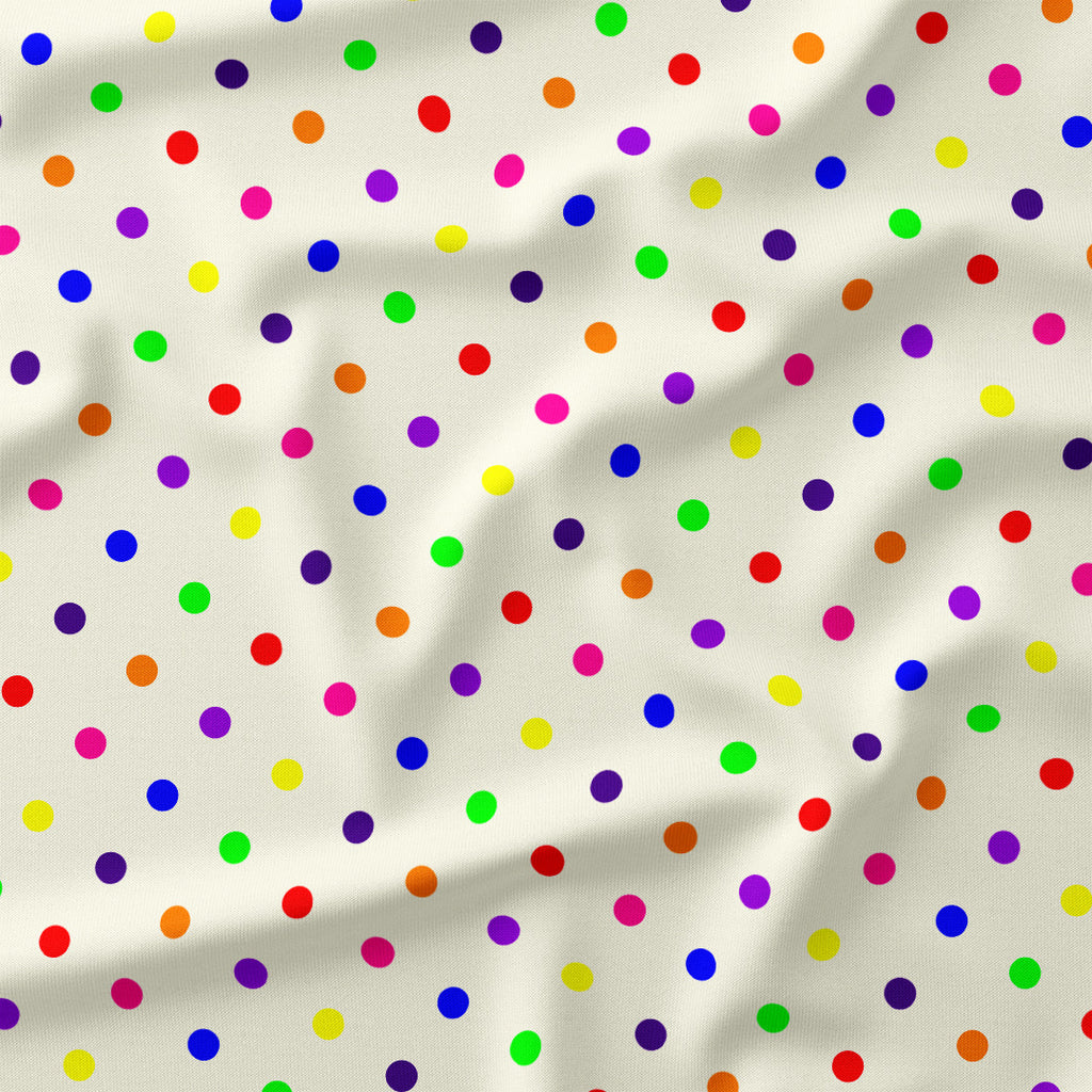 Polka Dot Rainbow and Cream fabric