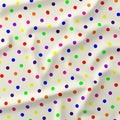 Polka Dot Rainbow and Cream fabric