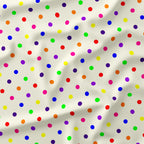 Polka Dot Rainbow and Cream fabric