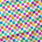 Check Muted Rainbow and Cream fabric