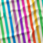 Stripe Muted Rainbow and Cream fabric