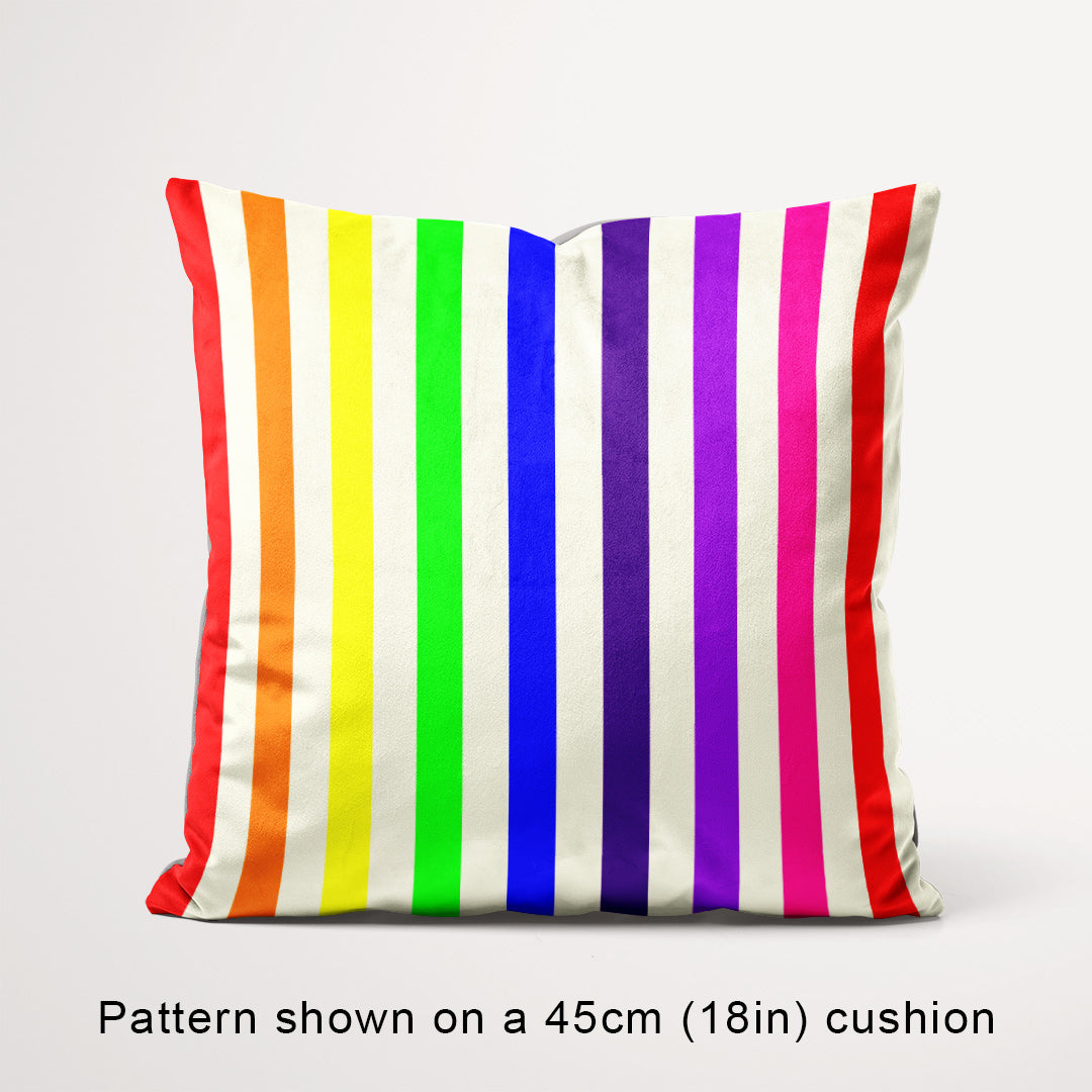 Stripe Rainbow and Cream fabric, 45cm view