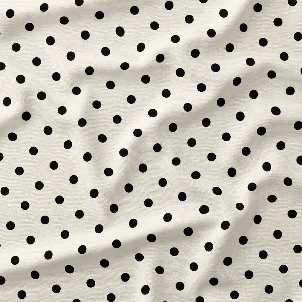 Polka Dot Black and Cream fabric