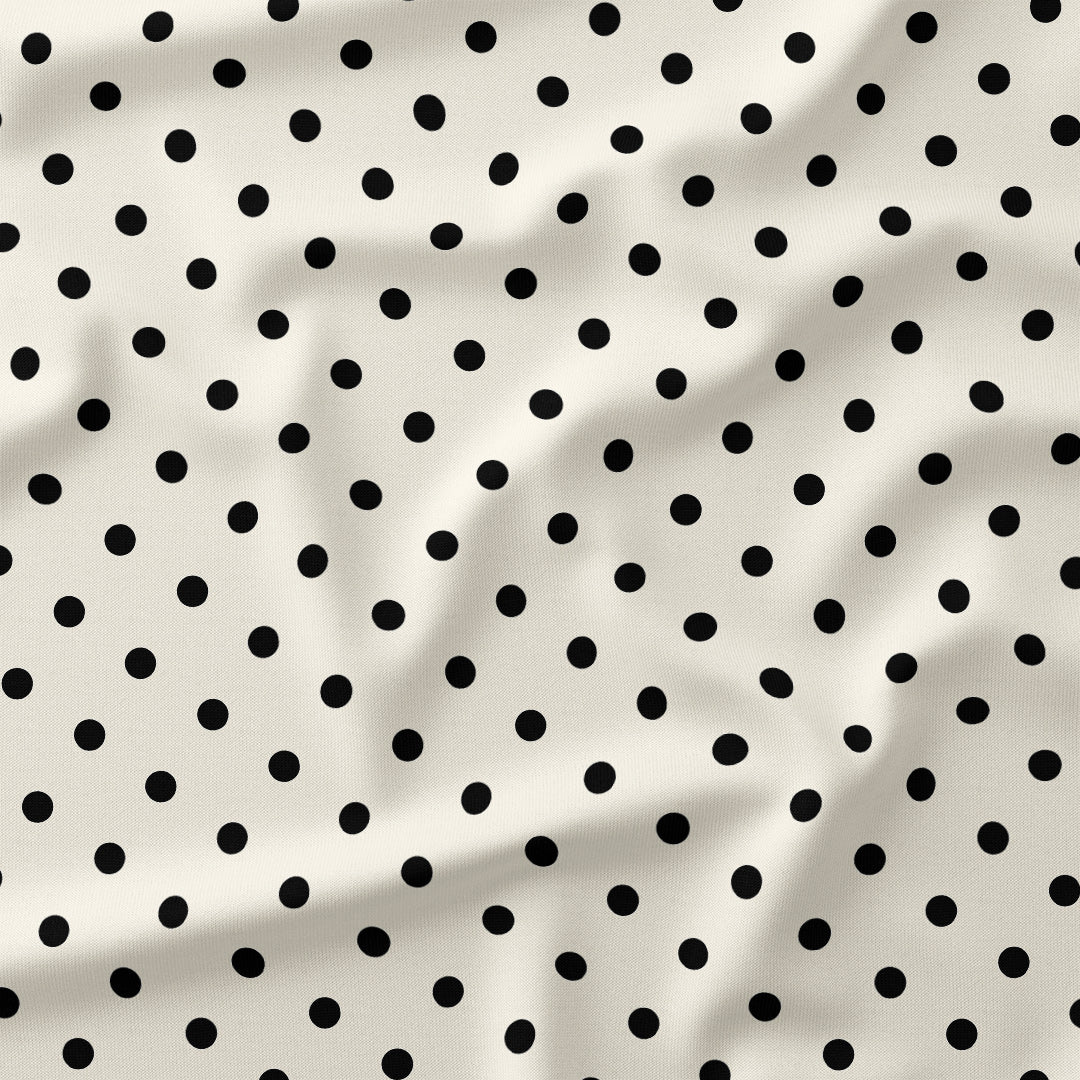 Polka Dot Black and Cream fabric