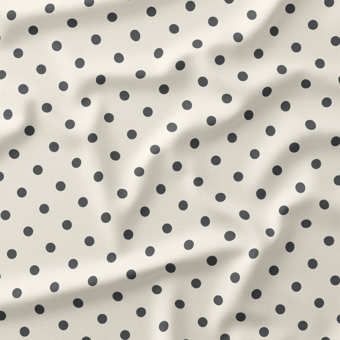 Polka Dot Dark Grey and Cream fabric