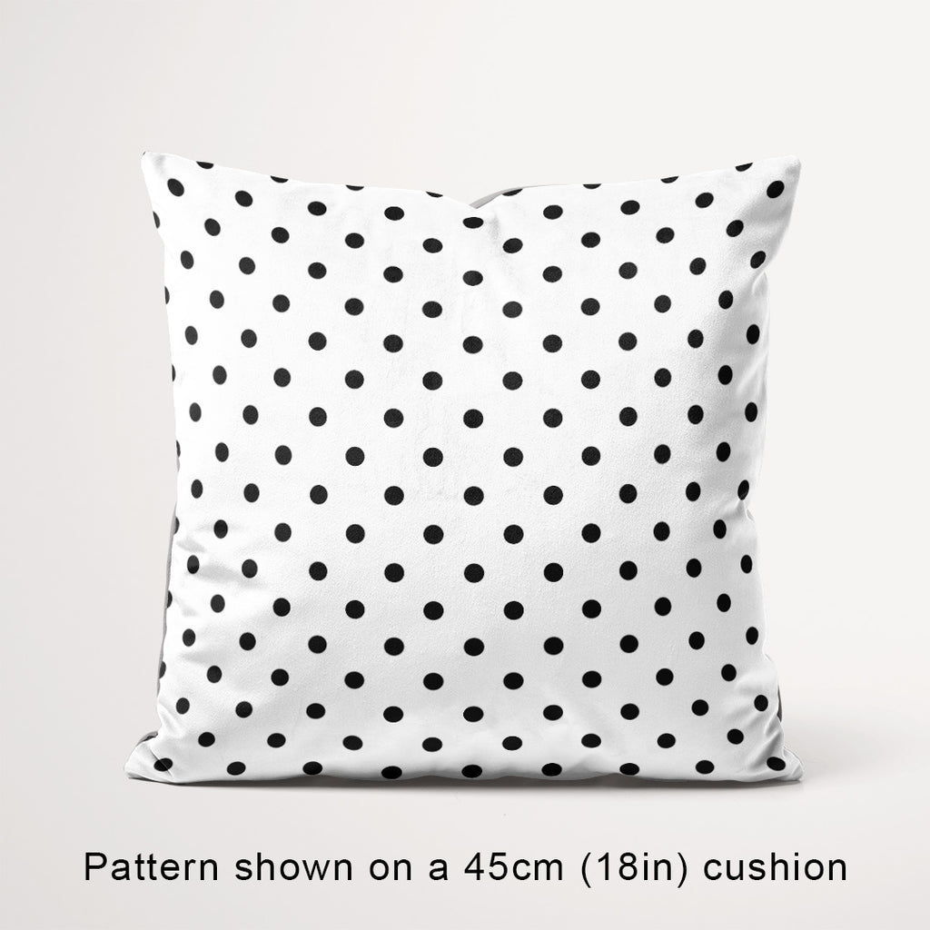 Polka Dot Black and White fabric, 45cm view