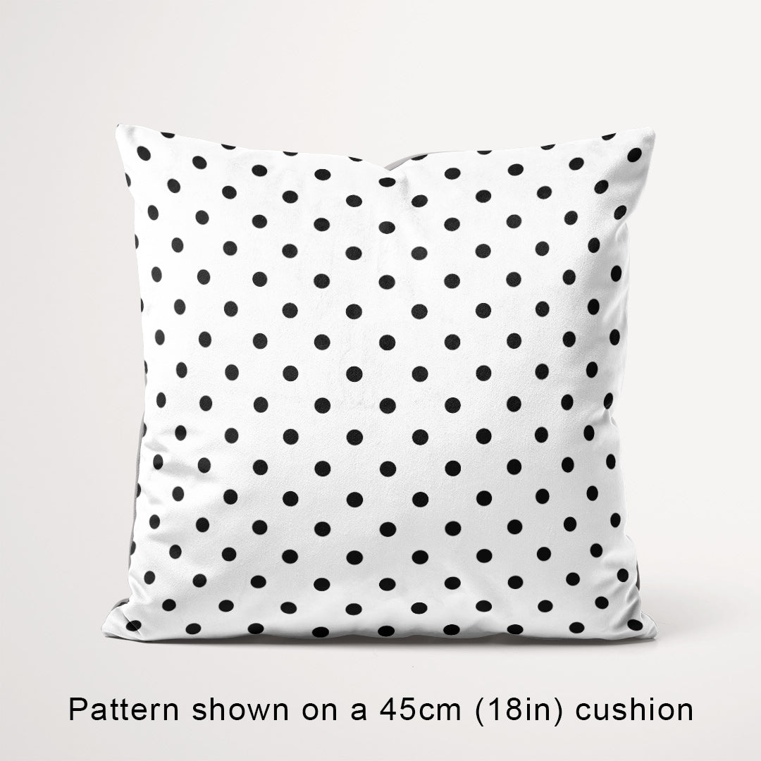 Polka Dot Black and White fabric, 45cm view