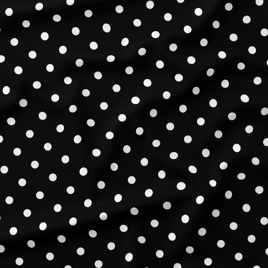 Polka Dot 0.5in White and Black Fabric