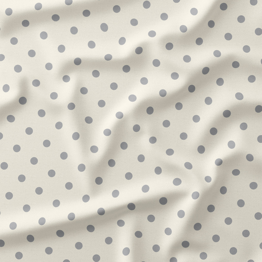 Polka Dot Light Grey and Cream fabric