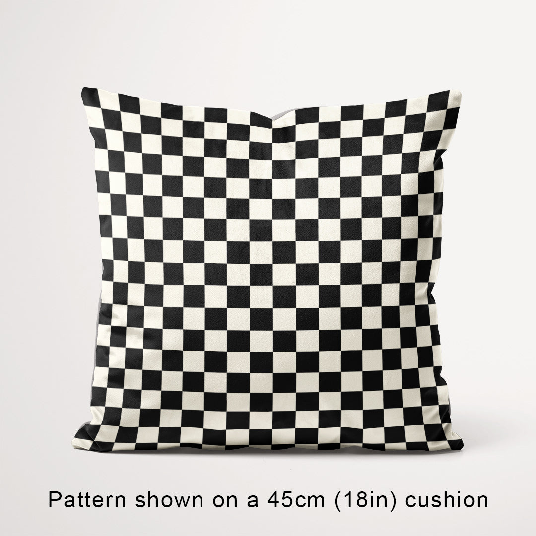Check 1in Black and Cream Fabric