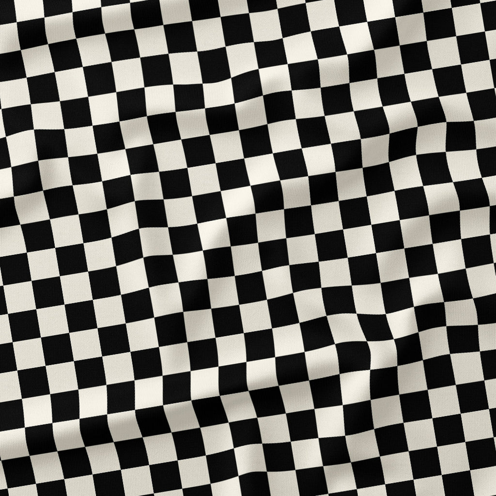 Check 1in Black and Cream Fabric