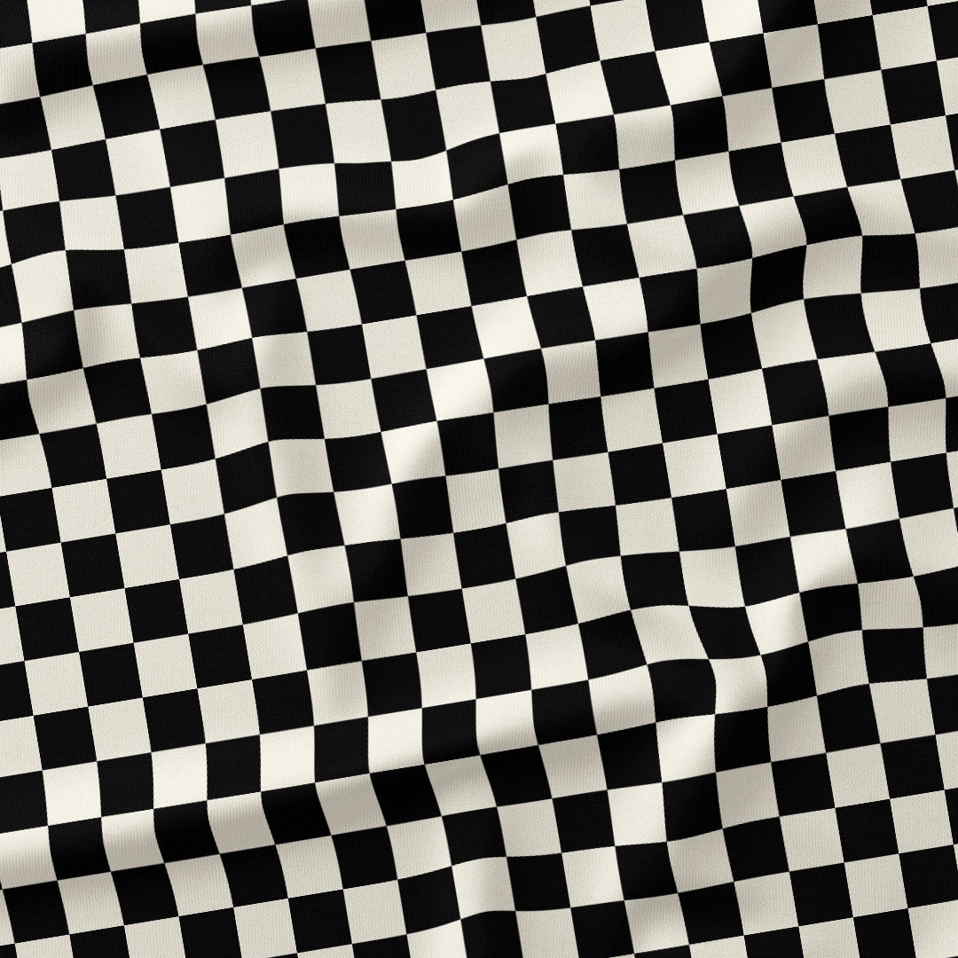 Check 1in Black and Cream Fabric