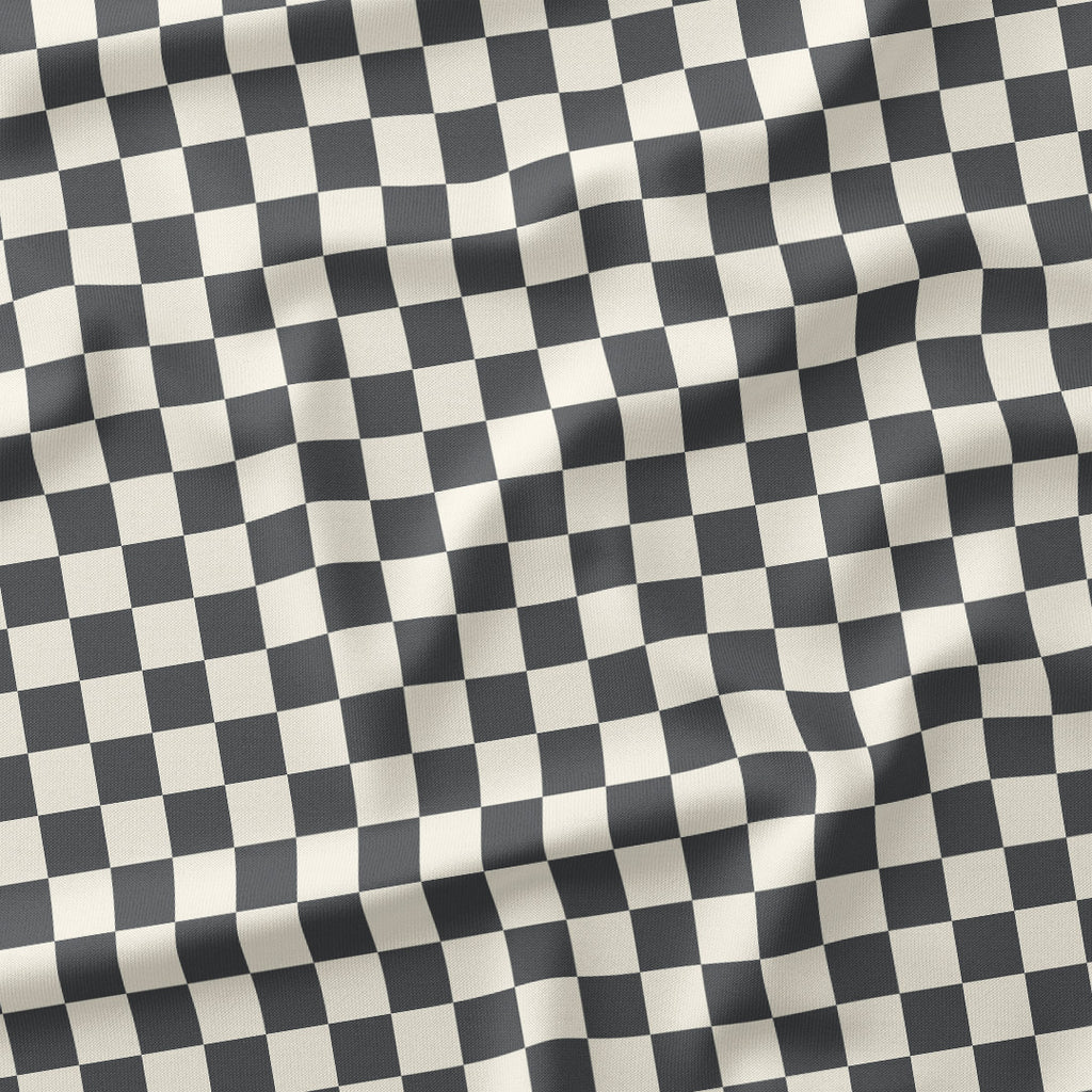 Check Dark Grey and Cream fabric