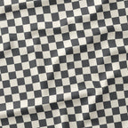 Check Dark Grey and Cream fabric
