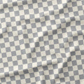 Check 1in Light Grey and Cream Fabric