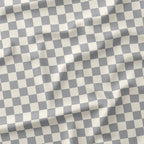 Check 1in Light Grey and Cream Fabric