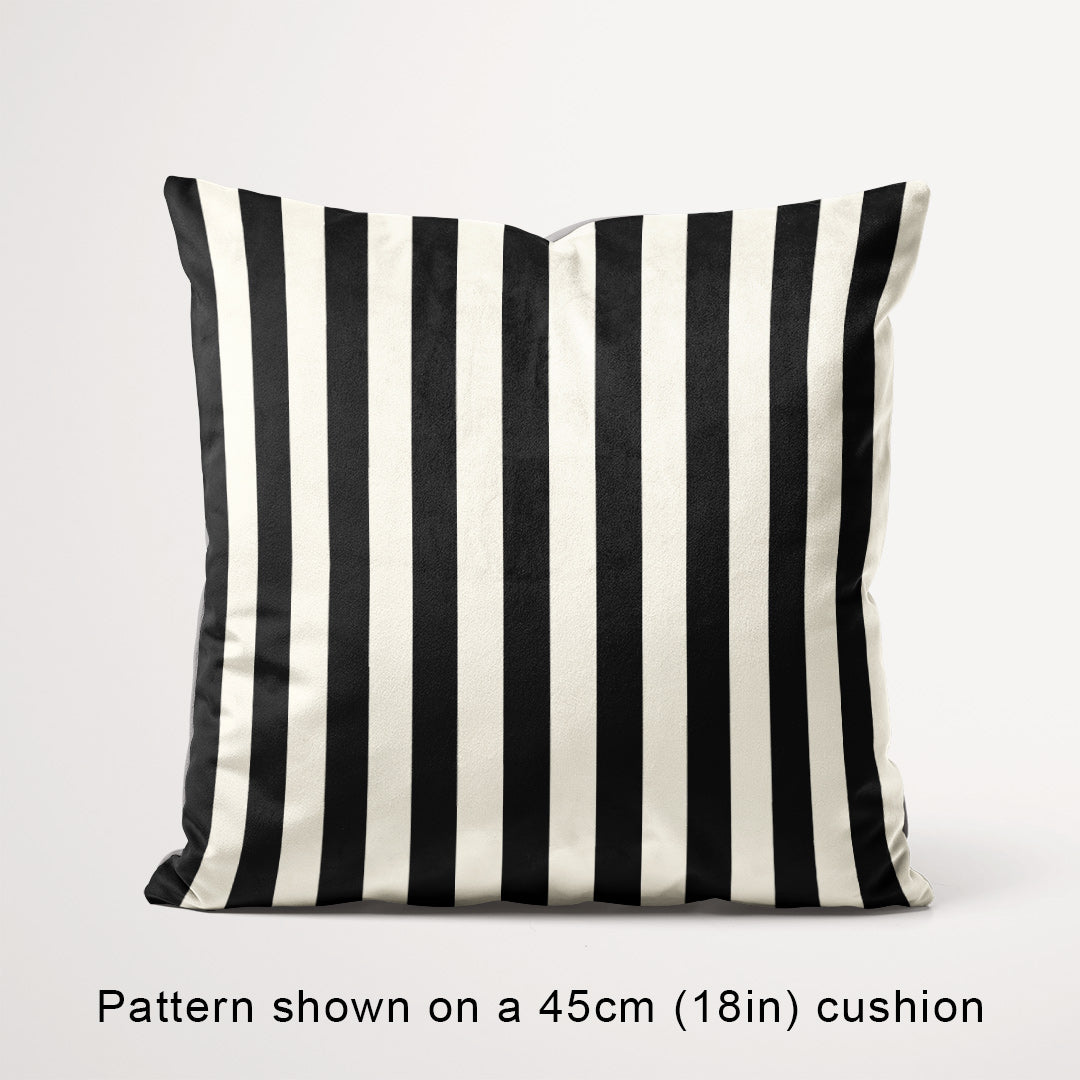 Stripe 1in Black and Cream Fabric