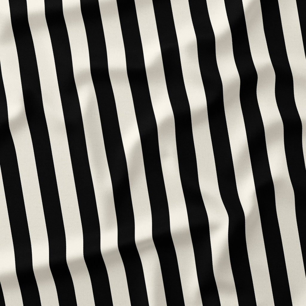 Stripe 1in Black and Cream Fabric