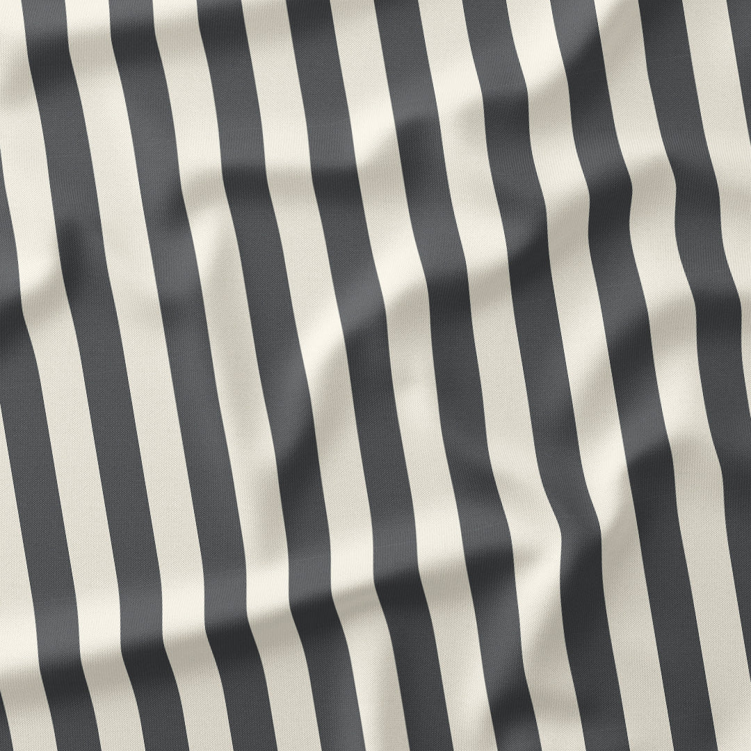 Stripe Dark Grey and Cream fabric