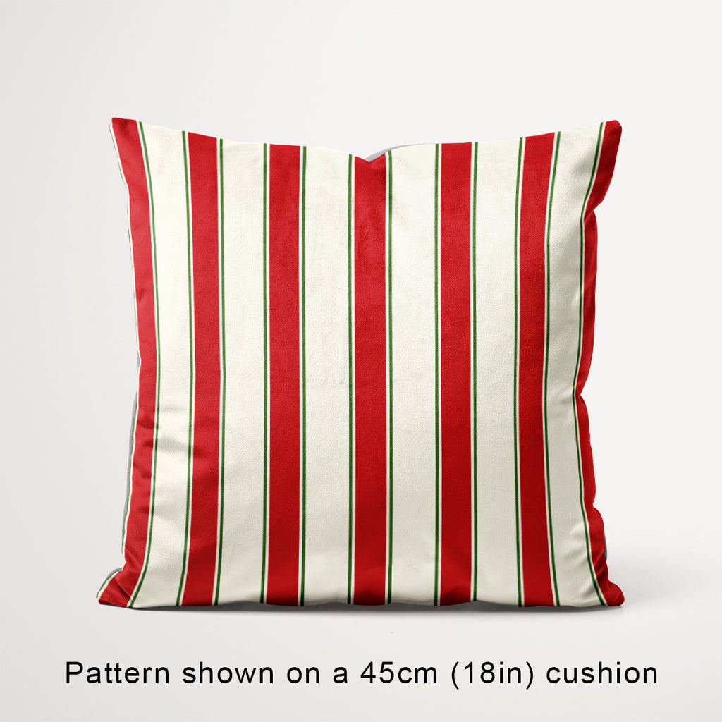 Stripe Candy Cane Red and Green fabric, 45cm view